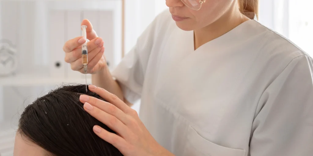 Professional Vitamin Injections for Hair Growth in Birmingham targeting the scalp to boost hair strength, thickness, and regrowth.